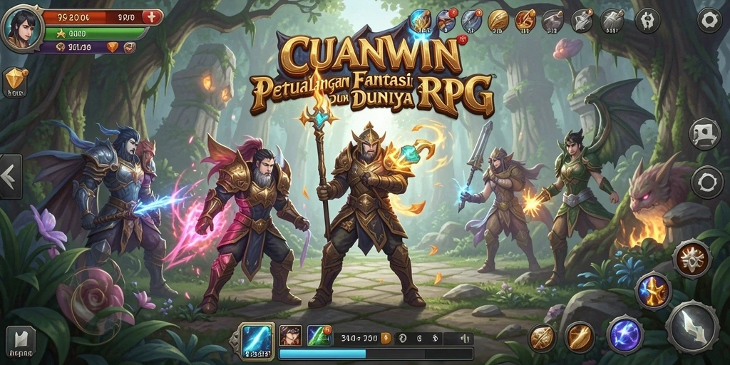 Tangkapan layar CUANWIN yang menampilkan momen seru dalam gameplay RPG.