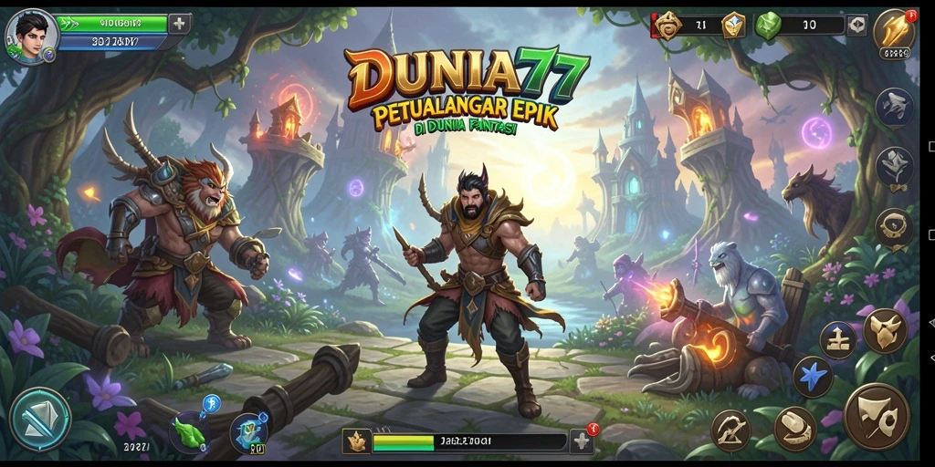 Tampilan gameplay RPG mendebarkan di DUNIA77.