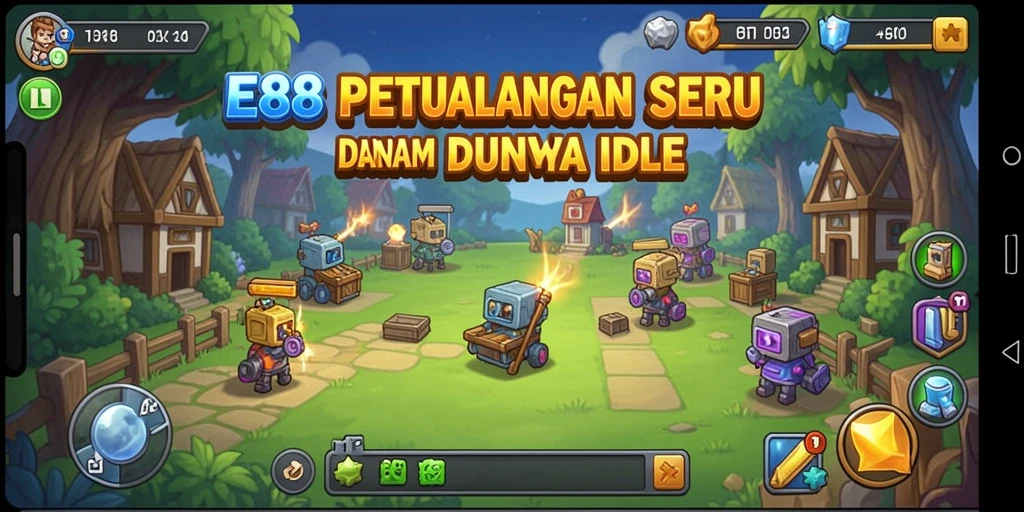 Tangkapan layar utama E88 menampilkan gameplay Idle yang seru dan menantang.