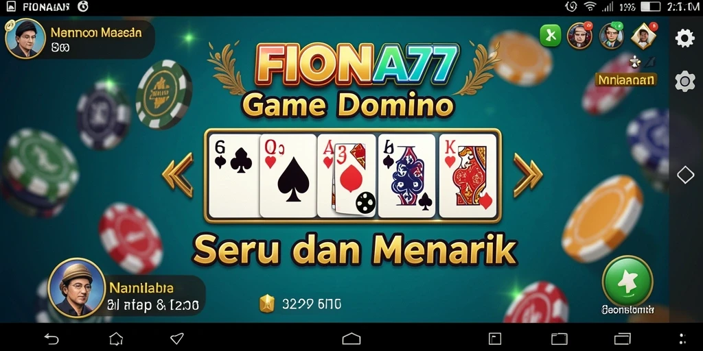 Screenshot dari gameplay FIONA77 yang menampilkan papan domino.