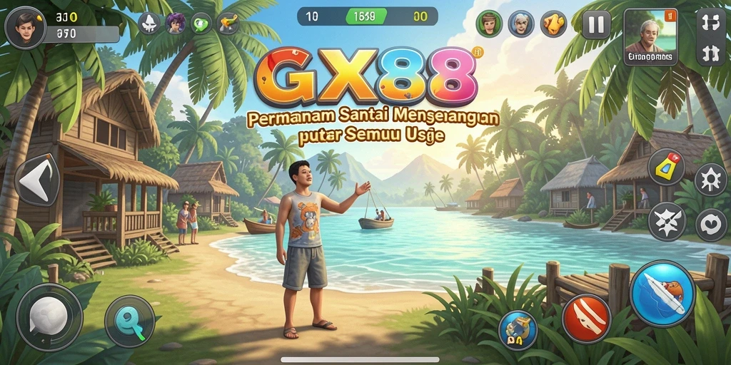 Tangkapan layar gameplay GX88 yang penuh warna dan menarik.