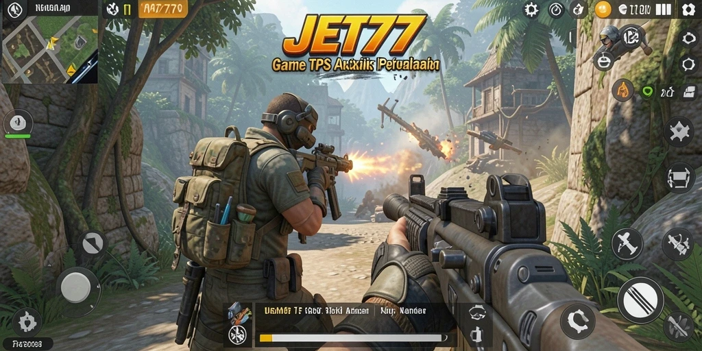 Tampilan gameplay seru dari JET77 saat beraksi dalam TPS.