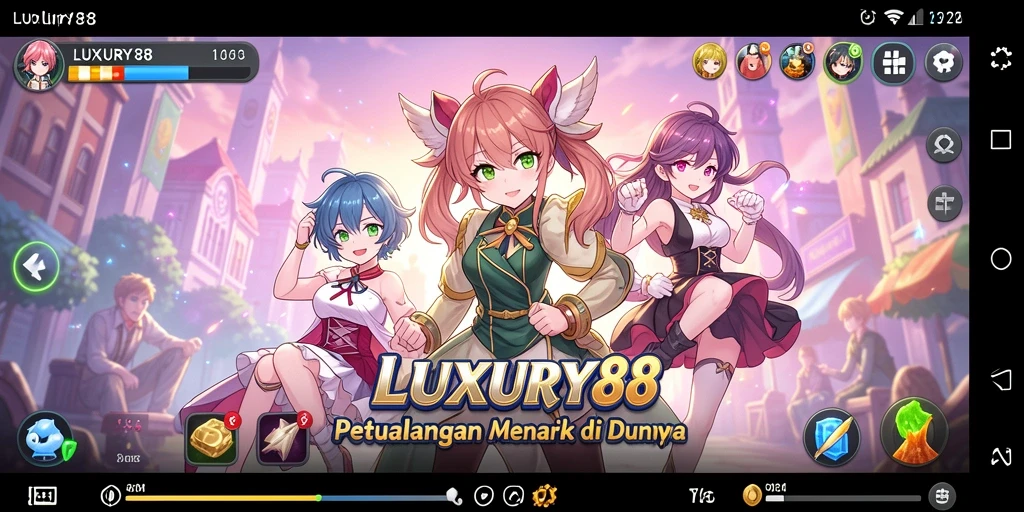 Screenshot permainan LUXURY88 yang menunjukkan pertarungan karakter Anime.