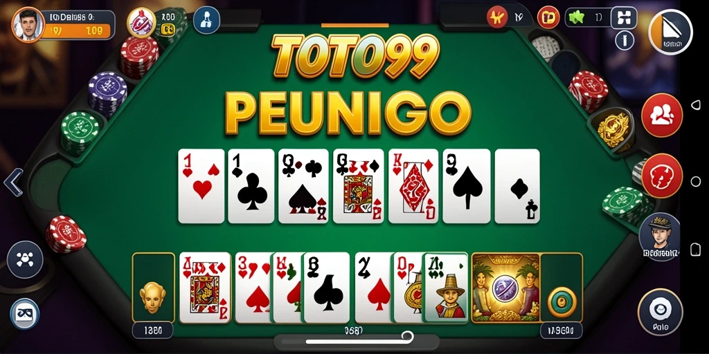 Tampilan gameplay TOTO99 saat permainan domino berlangsung.